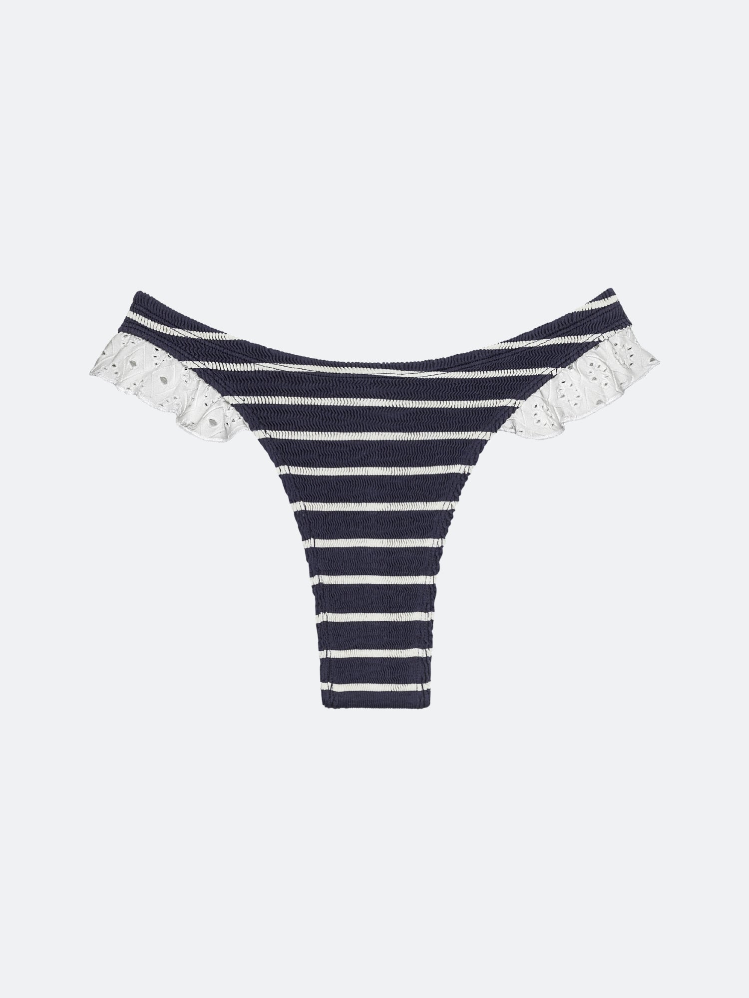 BALBOA RUFFLE BIKINI BOTTOM - MIDNIGHT STRIPED