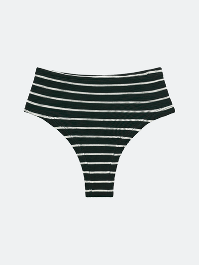 BALBOA HIGH WAISTED BIKINI BOTTOM - BLACK AND WHITE STRIPED