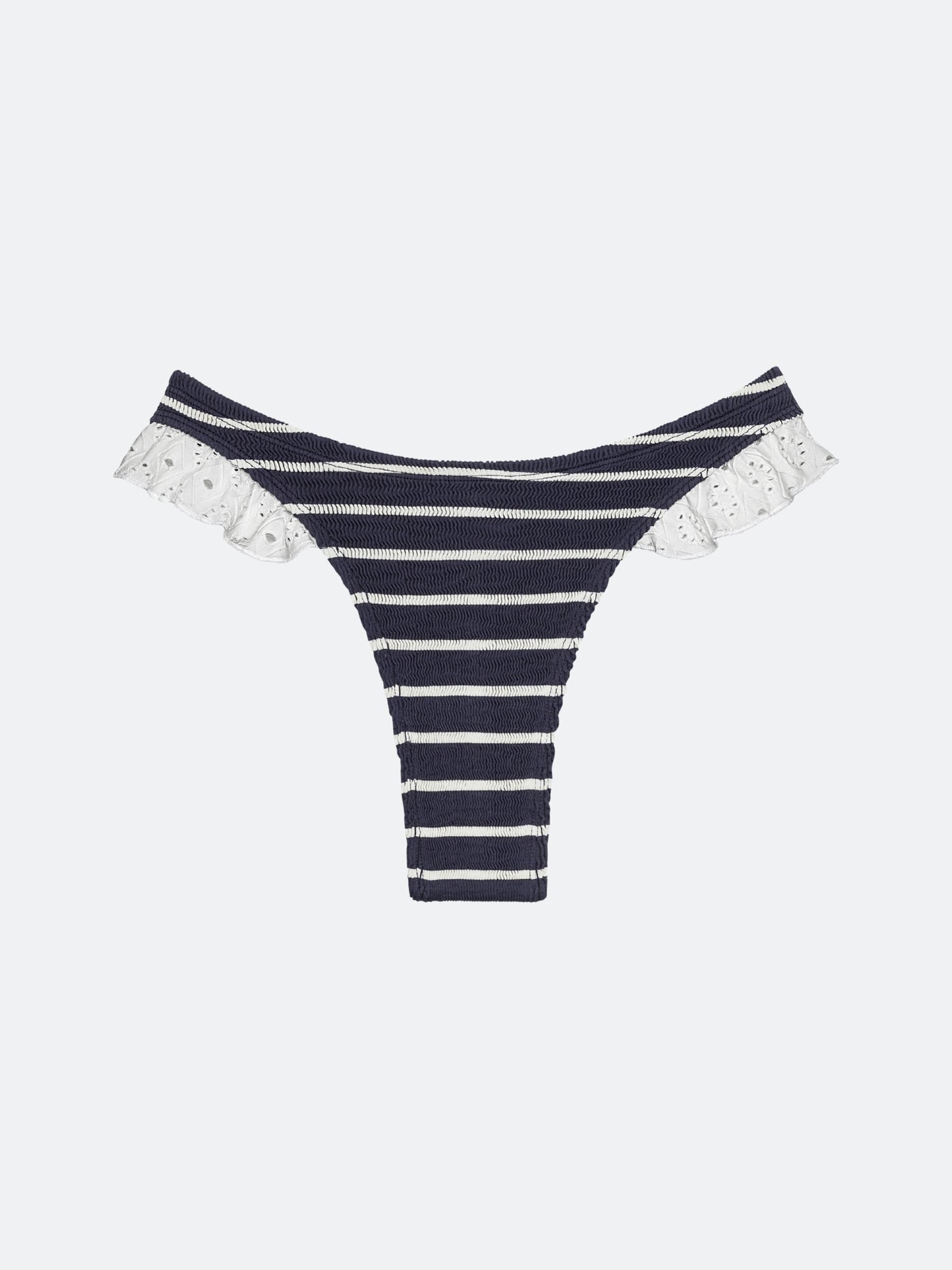 BALBOA RUFFLE BIKINI BOTTOM - MIDNIGHT STRIPED