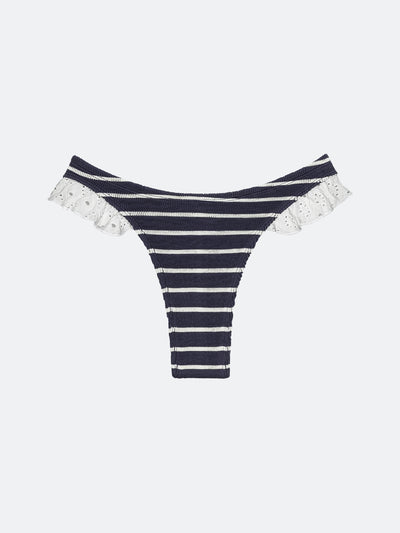 BALBOA RUFFLE BIKINI BOTTOM - MIDNIGHT STRIPED