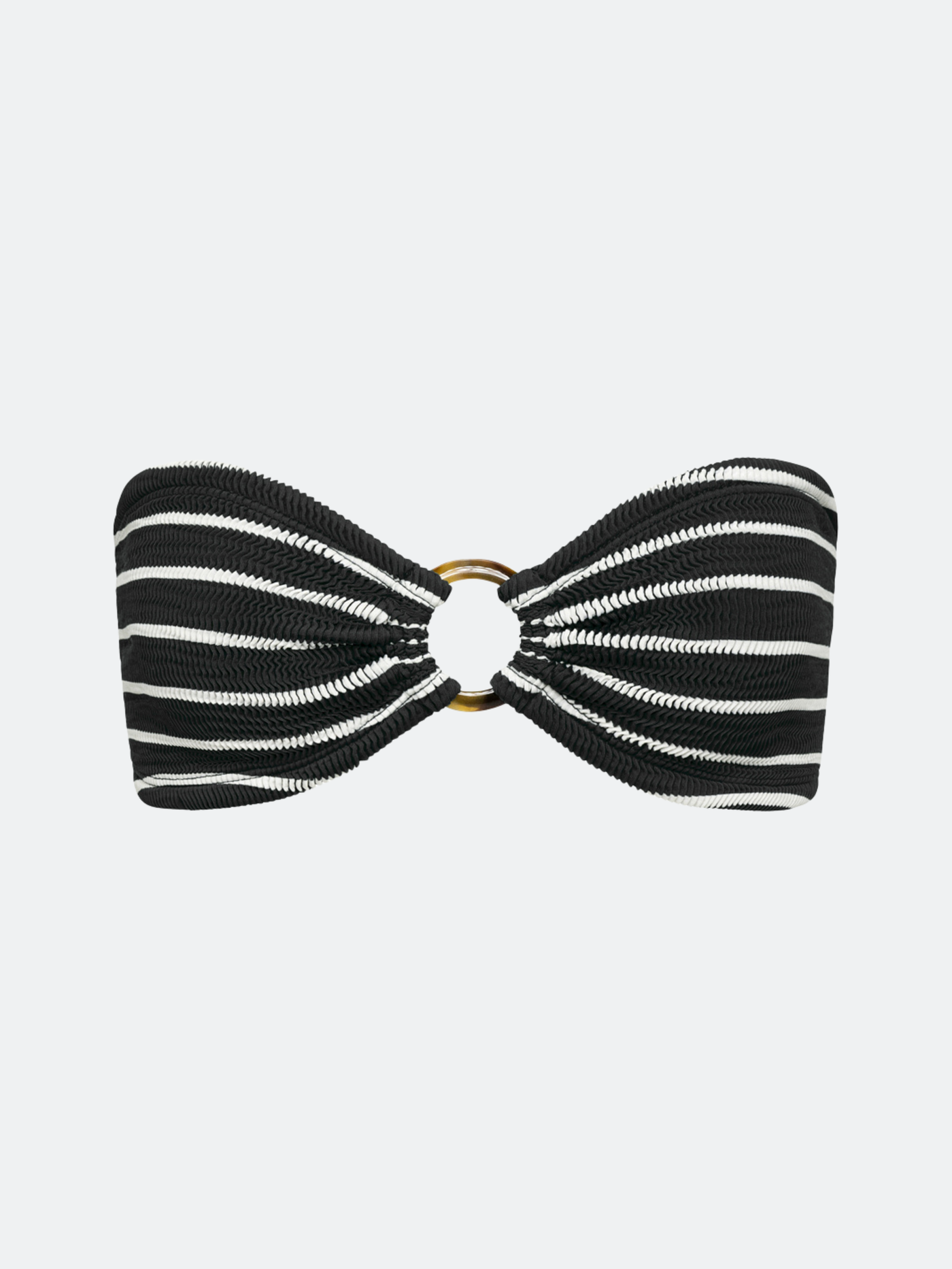 BALBOA O-RING BIKINI TOP - BLACK AND WHITE STRIPED