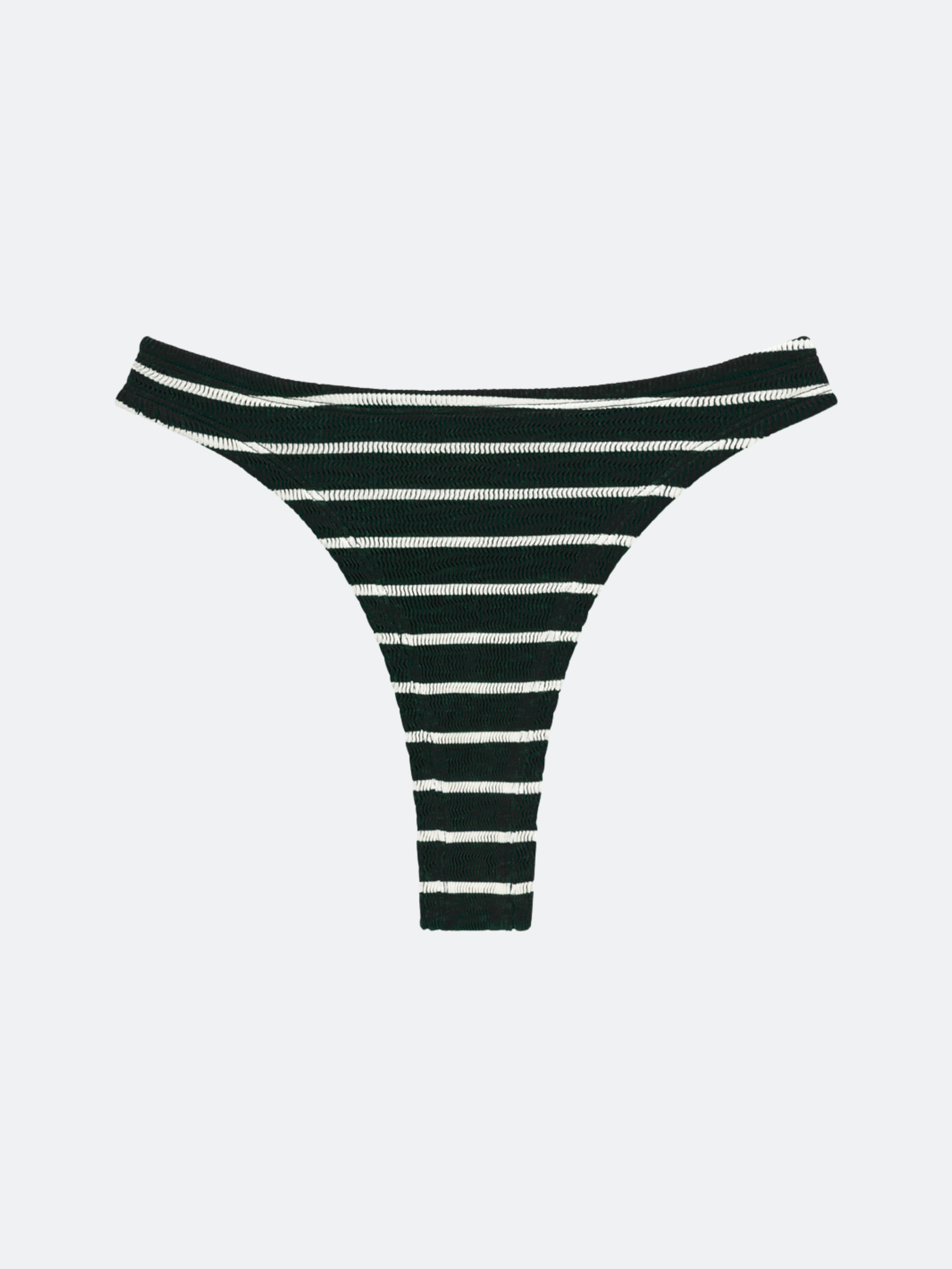 BALBOA HIGH RISE BIKINI BOTTOM - BLACK AND WHITE STRIPED