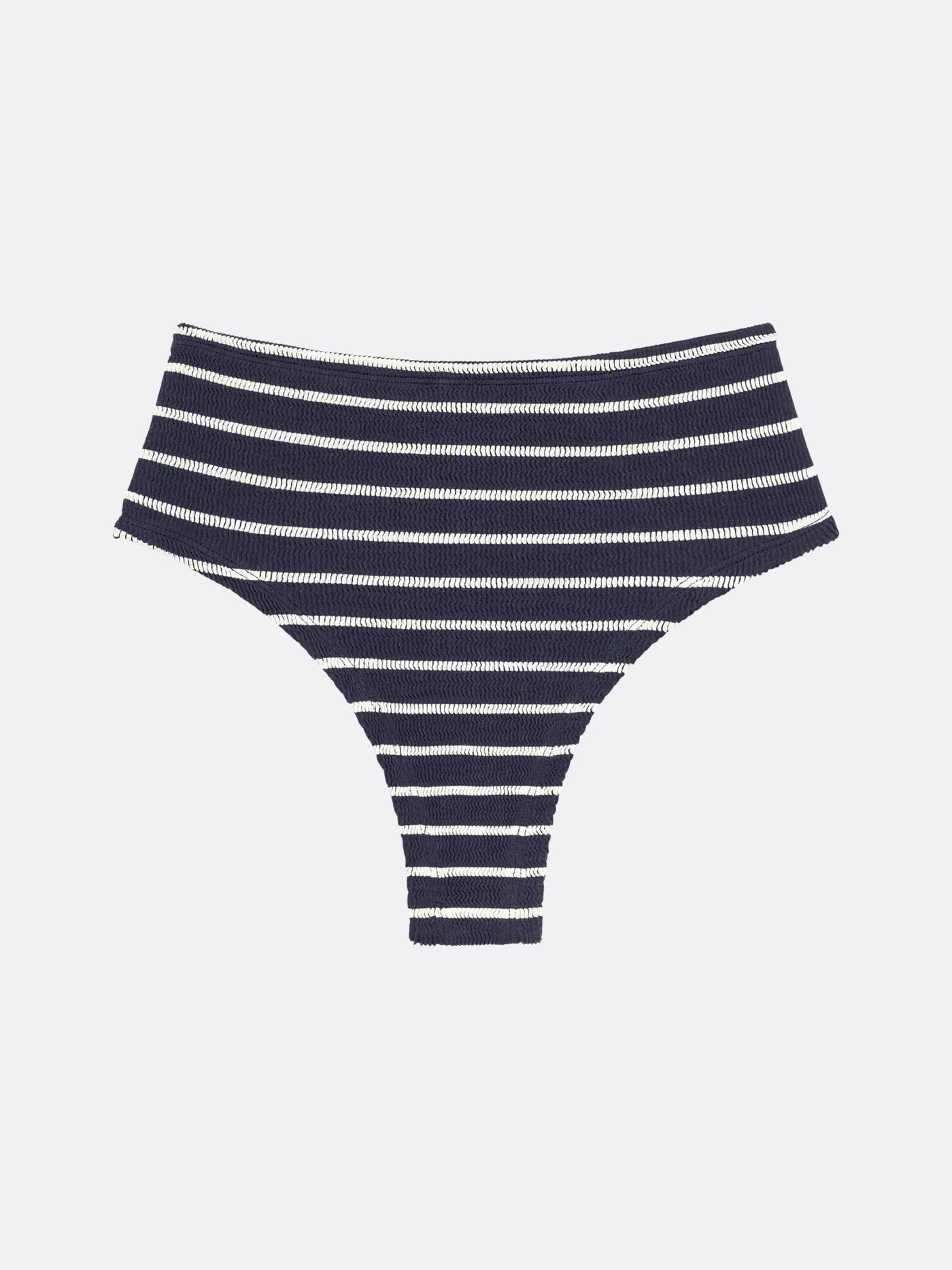 BALBOA HIGH WAISTED BIKINI BOTTOM - MIDNIGHT STRIPED