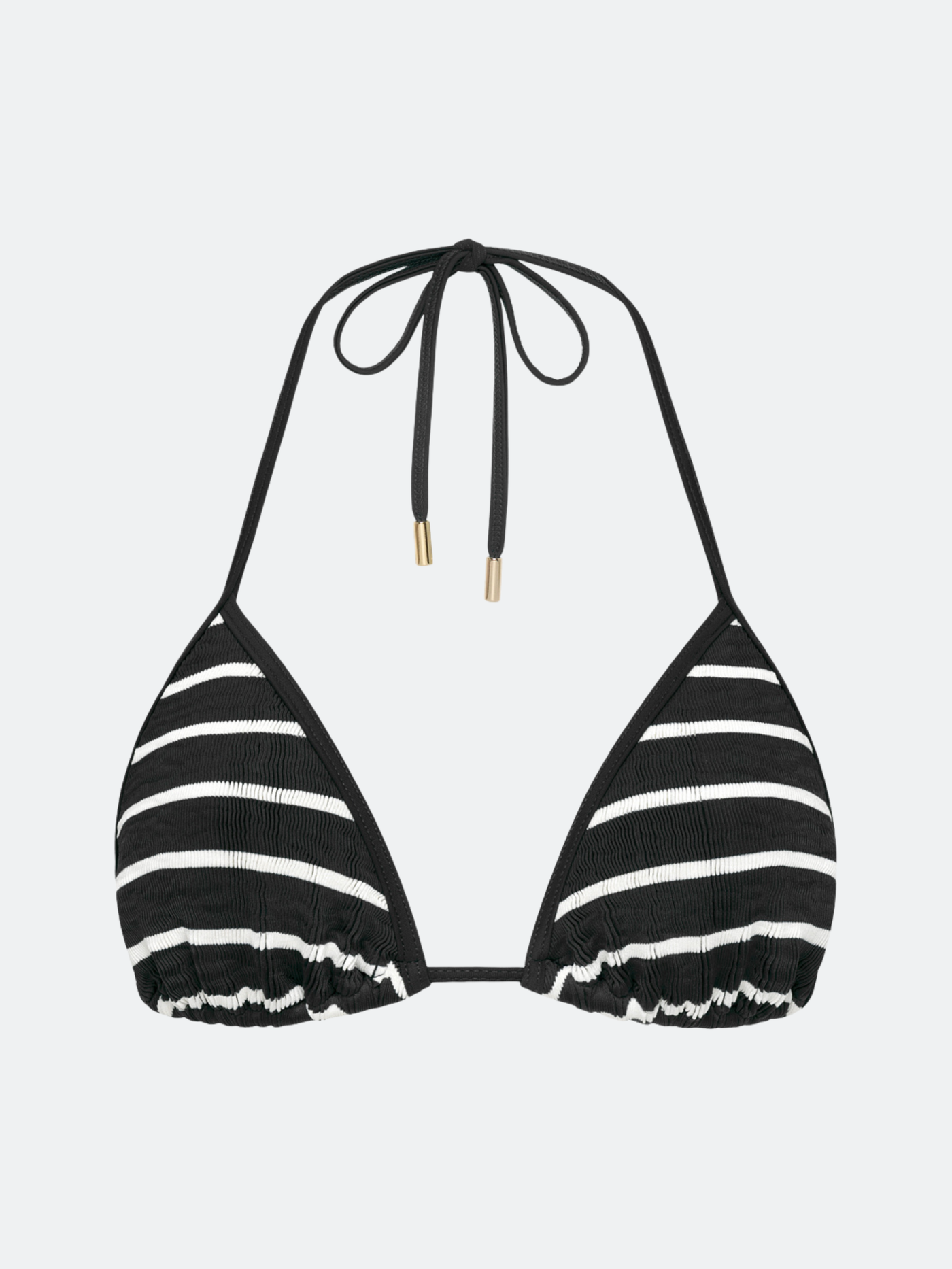 BALBOA TRIANGLE BIKINI TOP - BLACK AND WHITE STRIPED