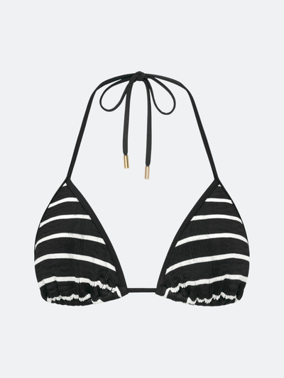 BALBOA TRIANGLE BIKINI TOP - BLACK AND WHITE STRIPED