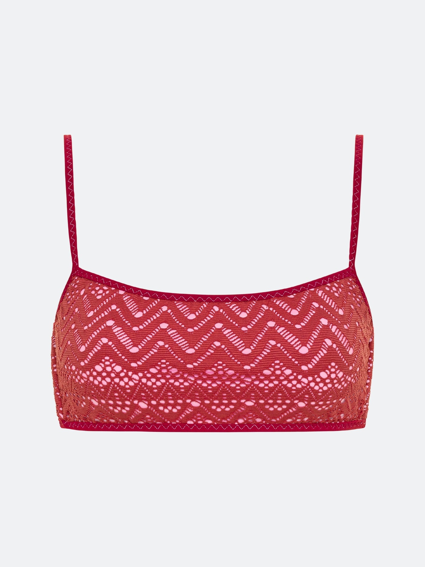 AVALON BIKINI TOP - RED MESH