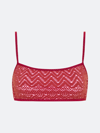 AVALON BIKINI TOP - RED MESH