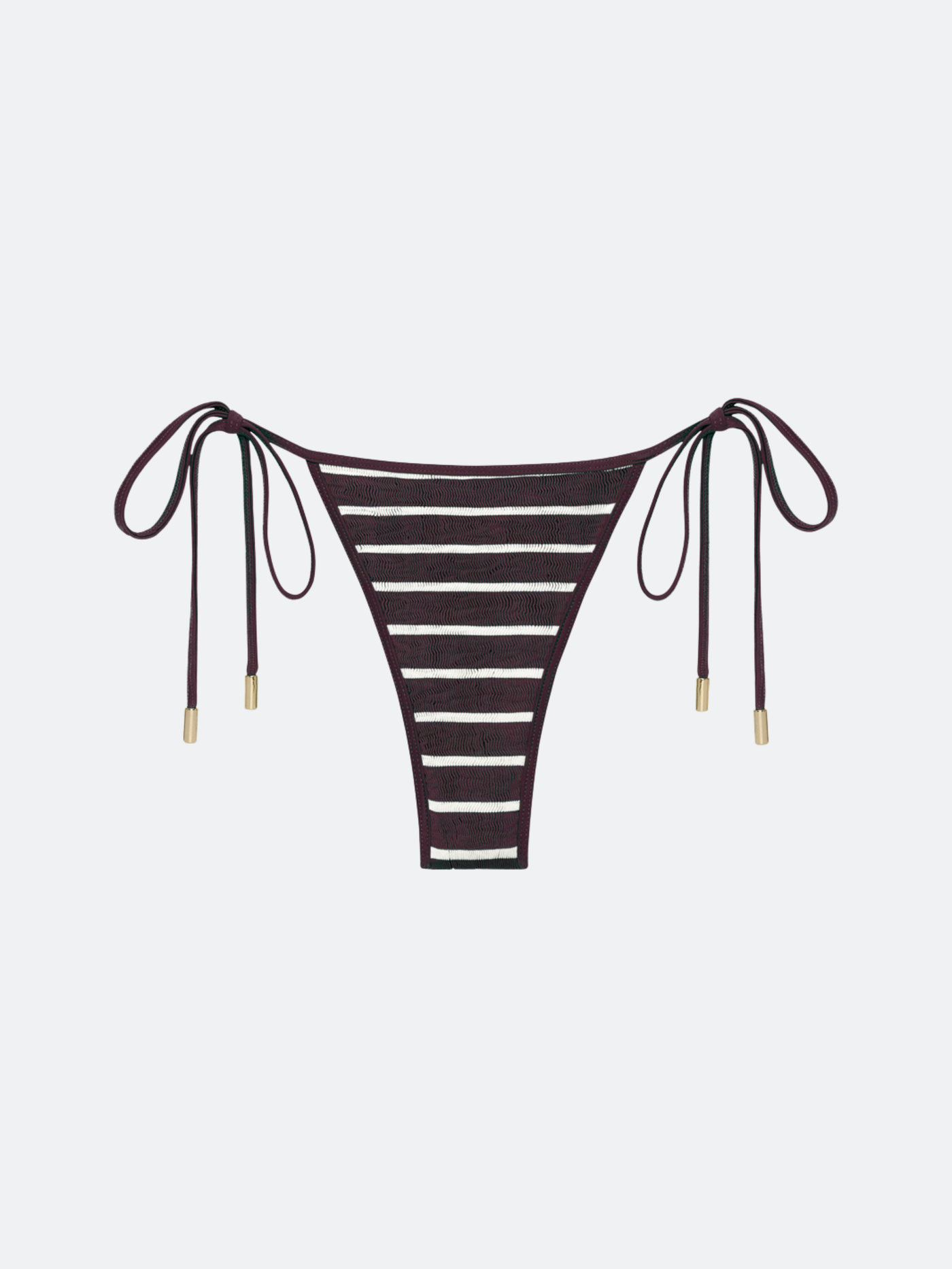 BALBOA TRIANGLE BIKINI BOTTOM - CHOCOLATE BROWN STRIPED
