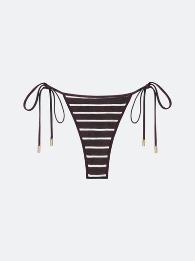 BALBOA TRIANGLE BIKINI BOTTOM - CHOCOLATE BROWN STRIPED