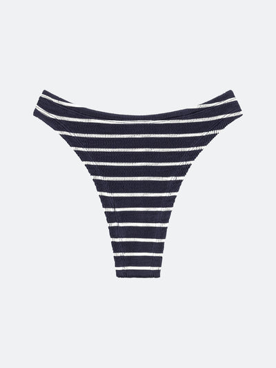 BALBOA HIGH RISE BIKINI BOTTOM - MIDNIGHT STRIPED