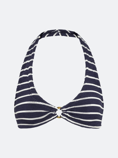 BALBOA HALTER BIKINI TOP - MIDNIGHT STRIPED