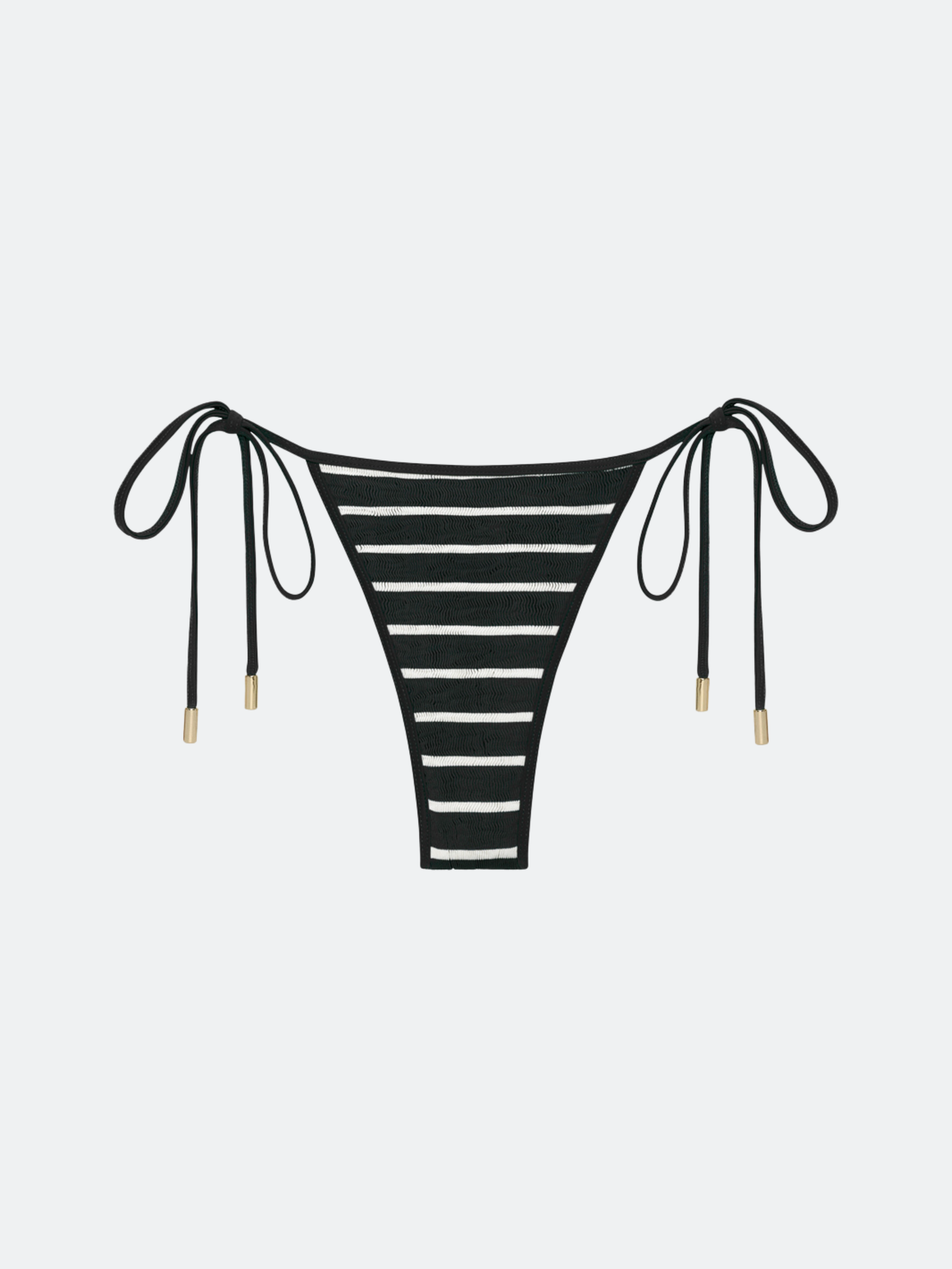 BALBOA TRIANGLE BIKINI BOTTOM - BLACK AND WHITE STRIPED