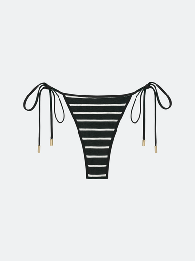BALBOA TRIANGLE BIKINI BOTTOM - BLACK AND WHITE STRIPED