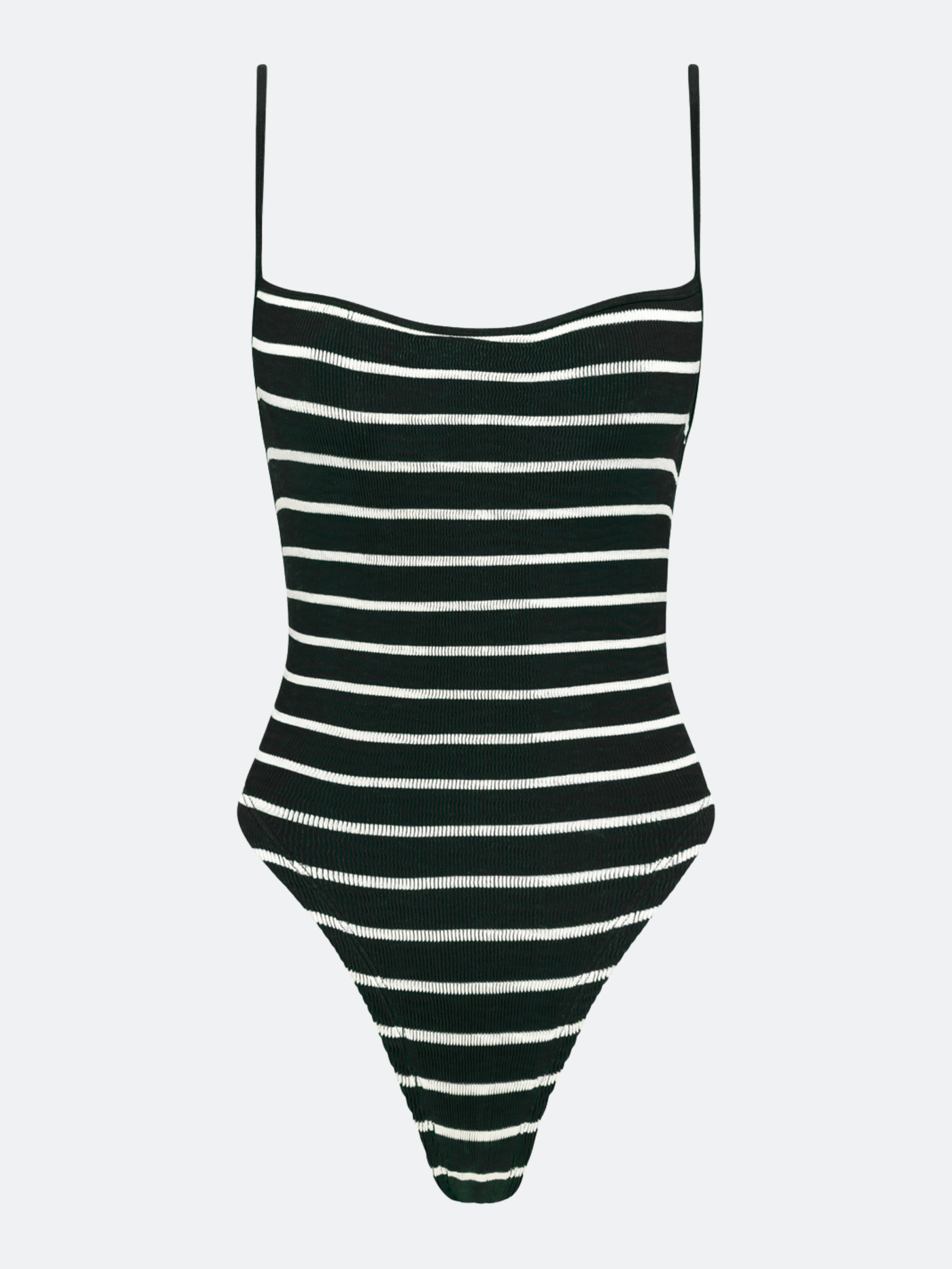 BALBOA THIN STRAP ONE PIECE - BLACK AND WHITE STRIPED