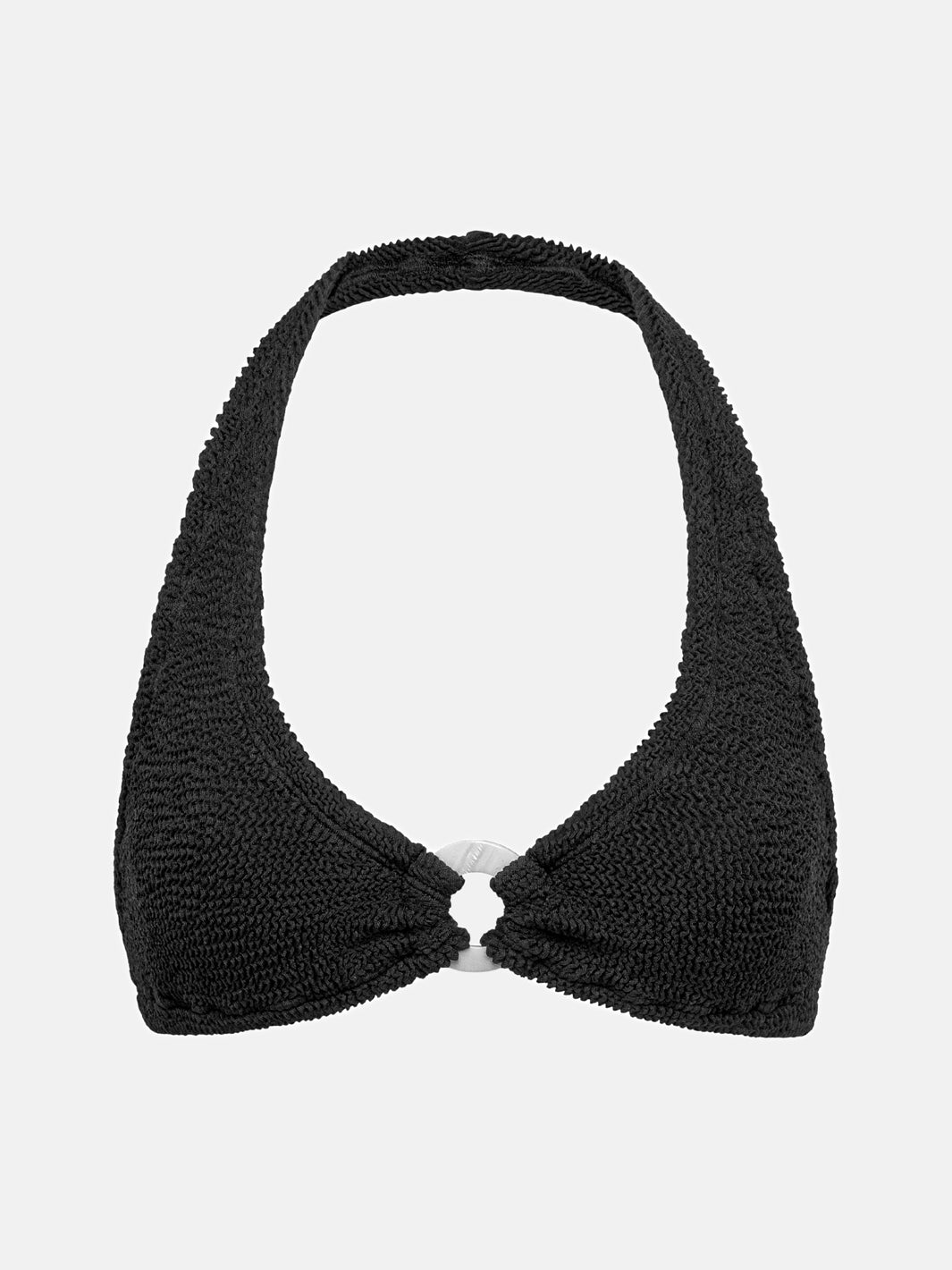 BALBOA HALTER BIKINI TOP - BLACK GINGHAM