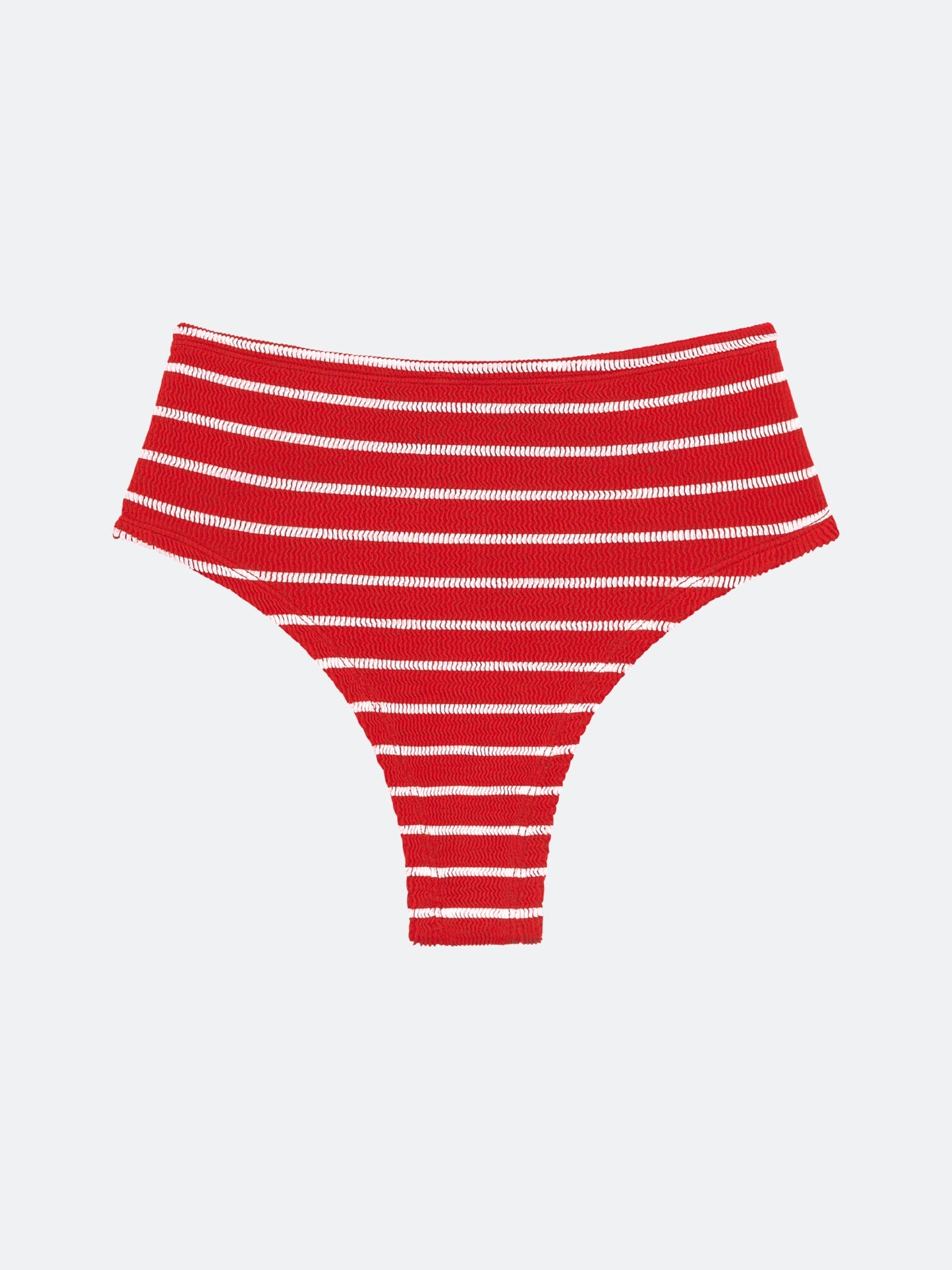 BALBOA HIGH WAISTED BIKINI BOTTOM - RUBY STRIPED