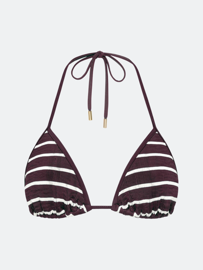 BALBOA TRIANGLE BIKINI TOP - CHOCOLATE BROWN STRIPED
