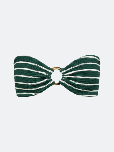 BALBOA O-RING BIKINI TOP - FOREST GREEN STRIPED
