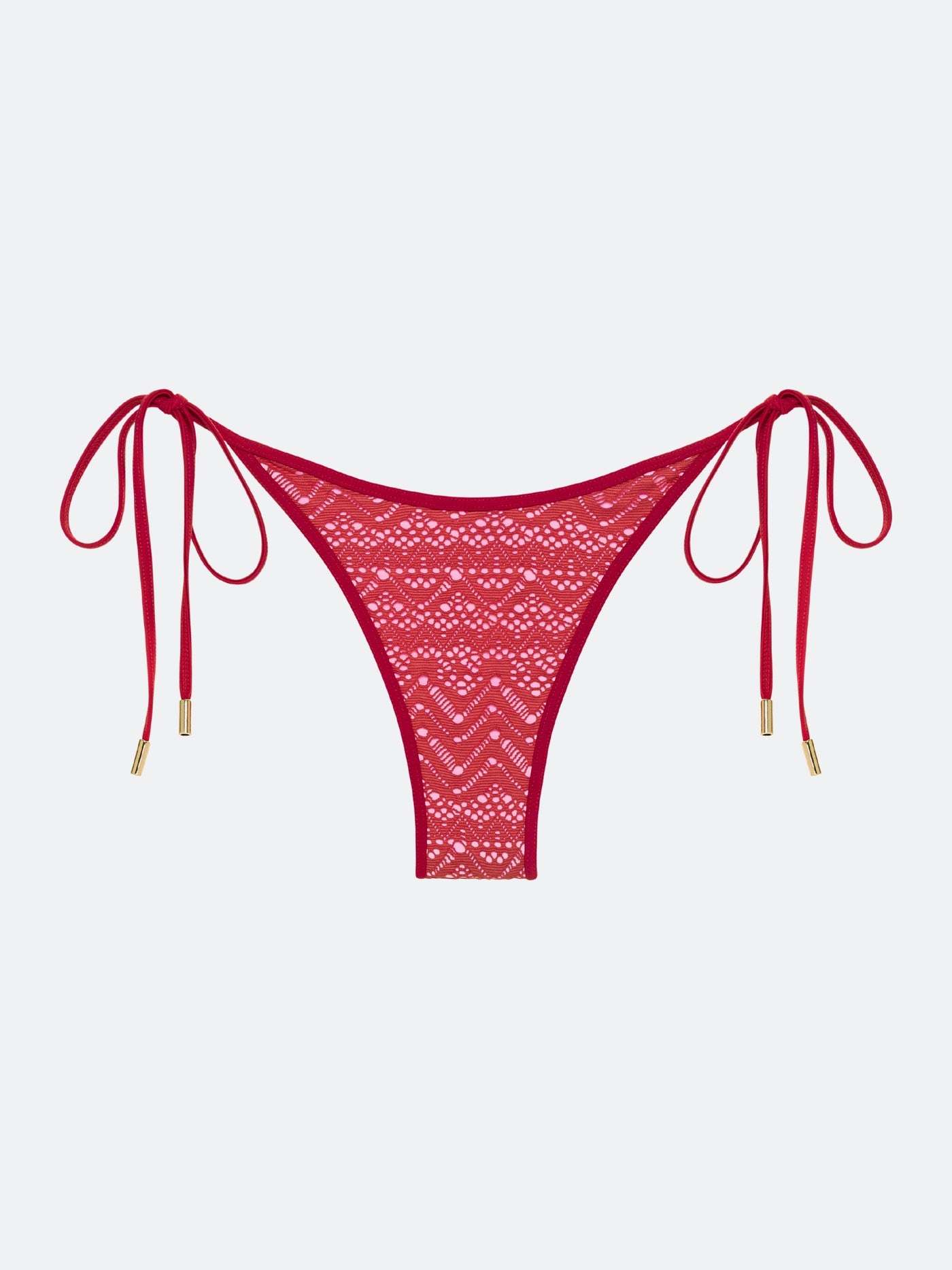 LA JOLLA CHEEKY BIKINI BOTTOM - RED MESH