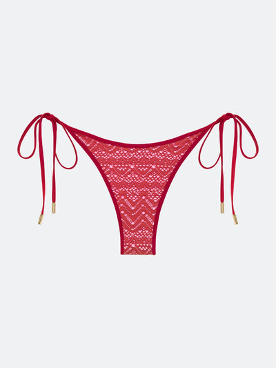 LA JOLLA CHEEKY BIKINI BOTTOM - RED MESH