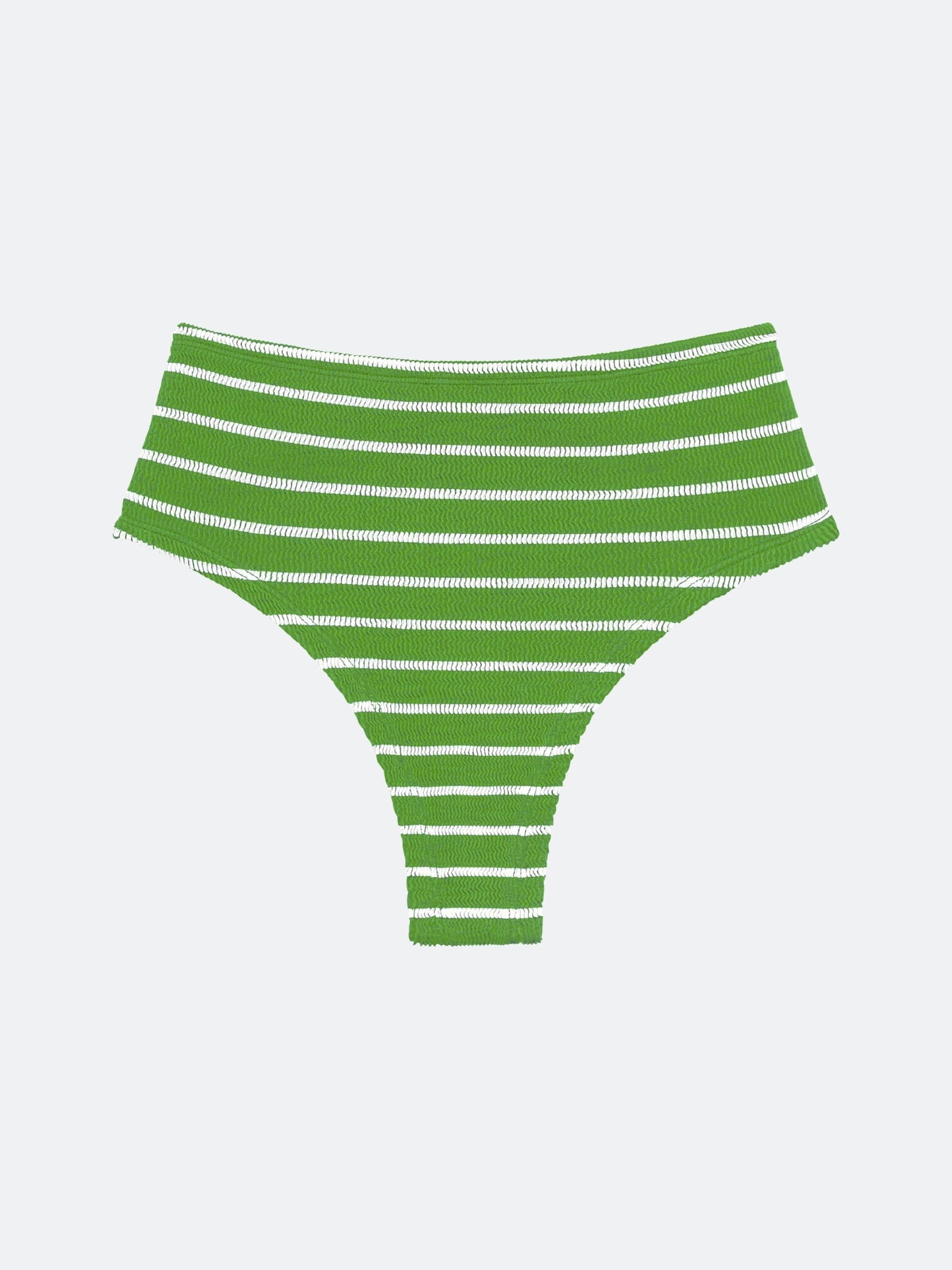 BALBOA HIGH WAISTED BIKINI BOTTOM - MATCHA STRIPED