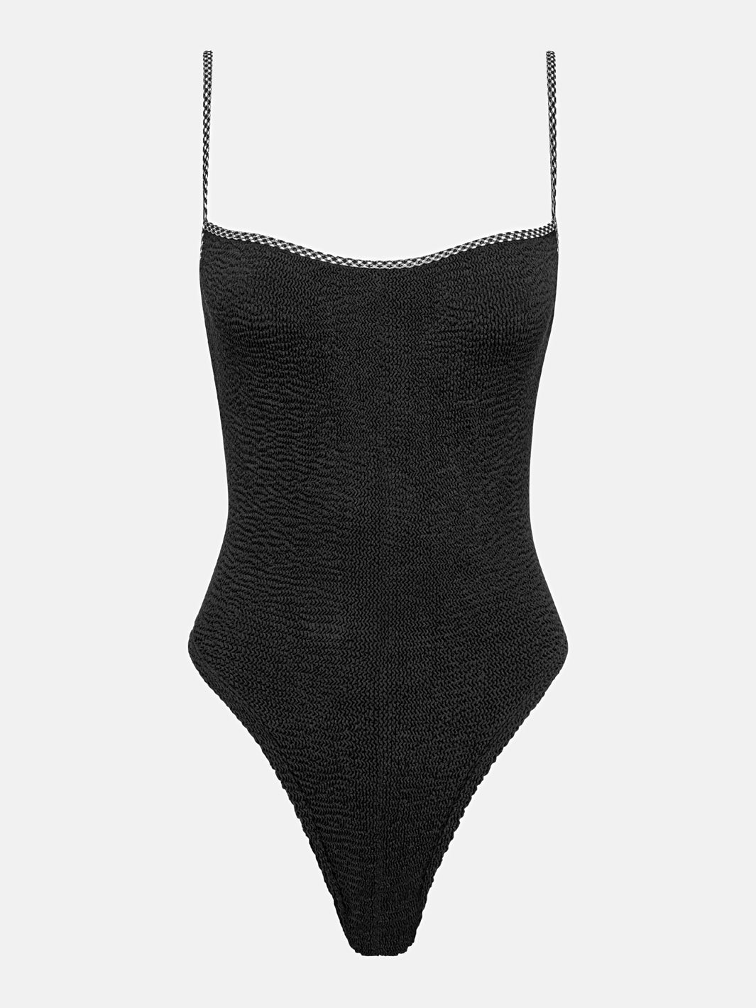 BALBOA THIN STRAP ONE PIECE - BLACK GINGHAM