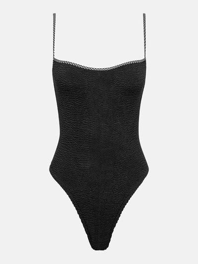 BALBOA THIN STRAP ONE PIECE - BLACK GINGHAM