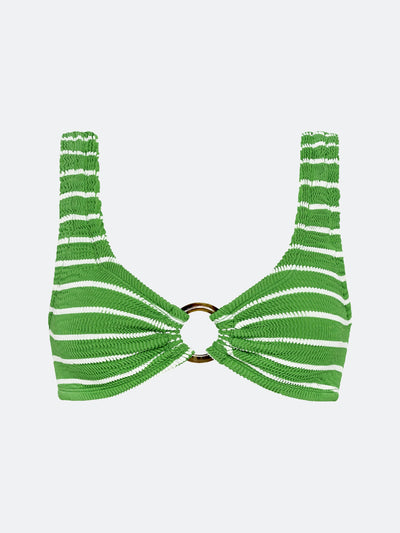 BALBOA CENTER RING BIKINI TOP - MATCHA STRIPED