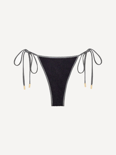 BALBOA TRIANGLE BIKINI BOTTOM - BLACK GINGHAM