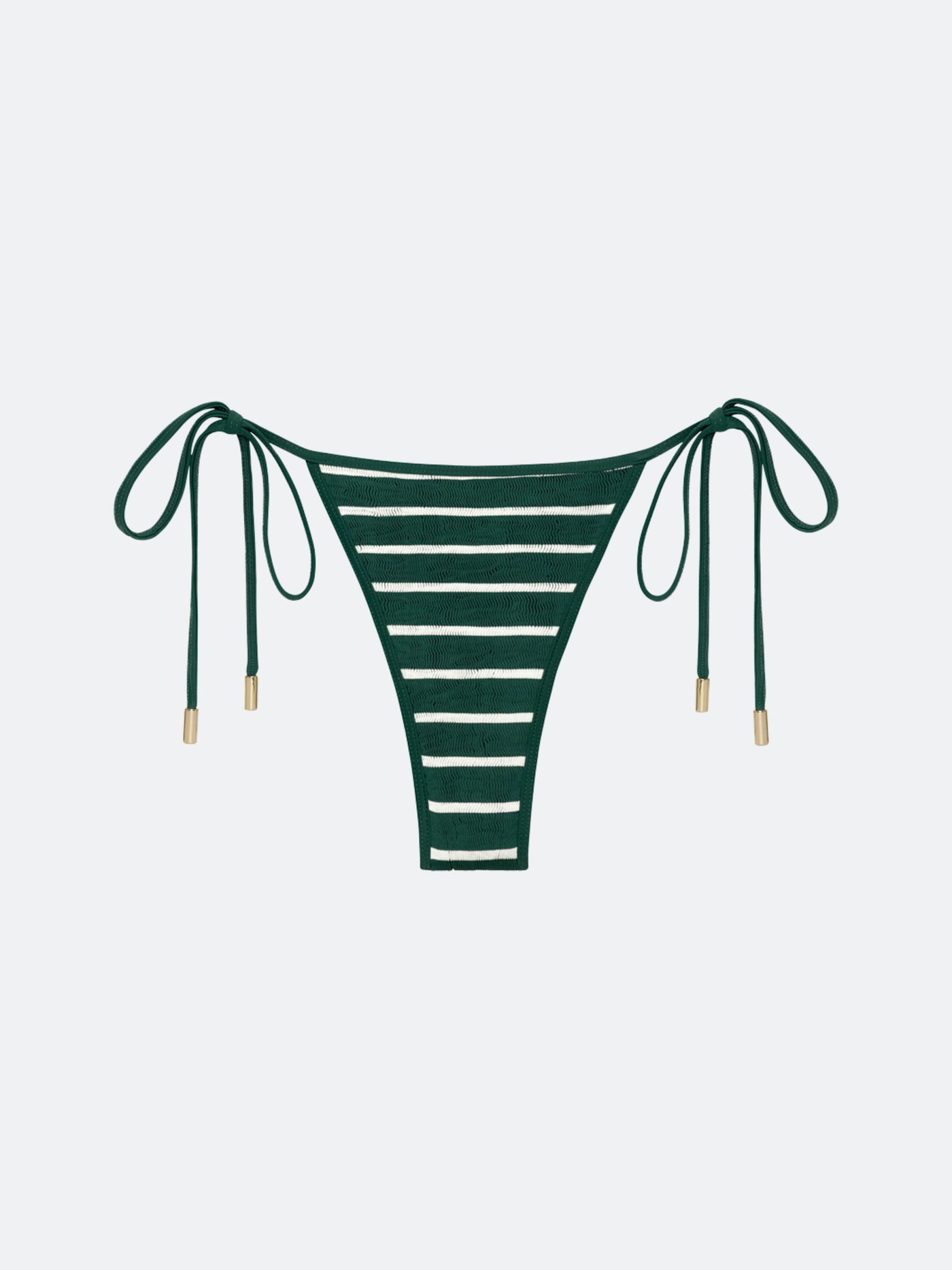 BALBOA TRIANGLE BIKINI BOTTOM - FOREST GREEN STRIPED