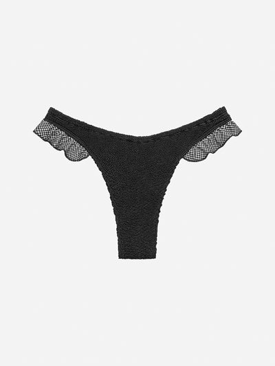 BALBOA RUFFLE BIKINI BOTTOM - BLACK GINGHAM