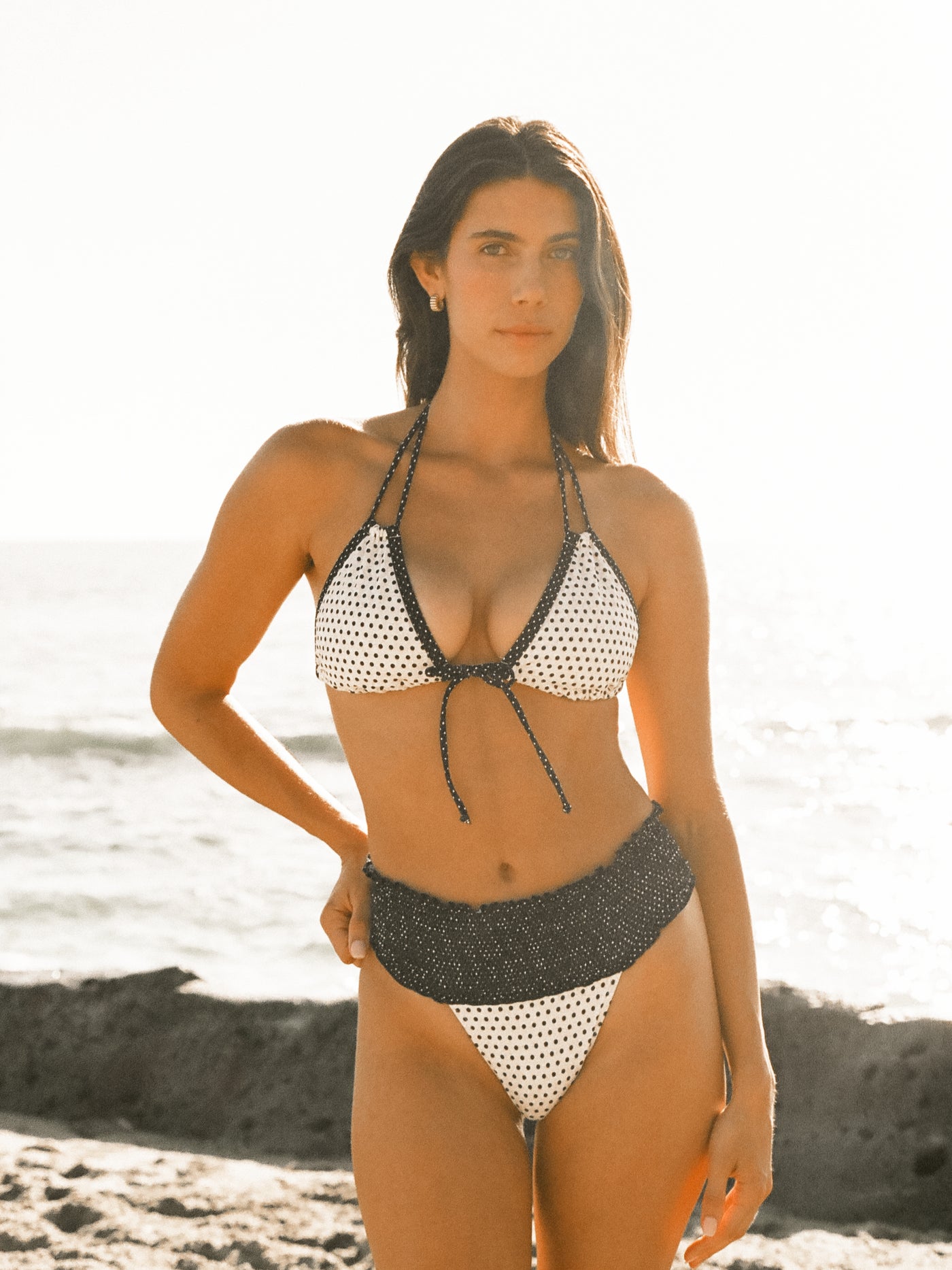 ｟herlipto｠Provence Bikini Set PROVENCE BIKINI TOP - IVORY POLKA DOTS – ELYSIIAN