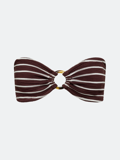 BALBOA O-RING BIKINI TOP - CHOCOLATE BROWN STRIPED