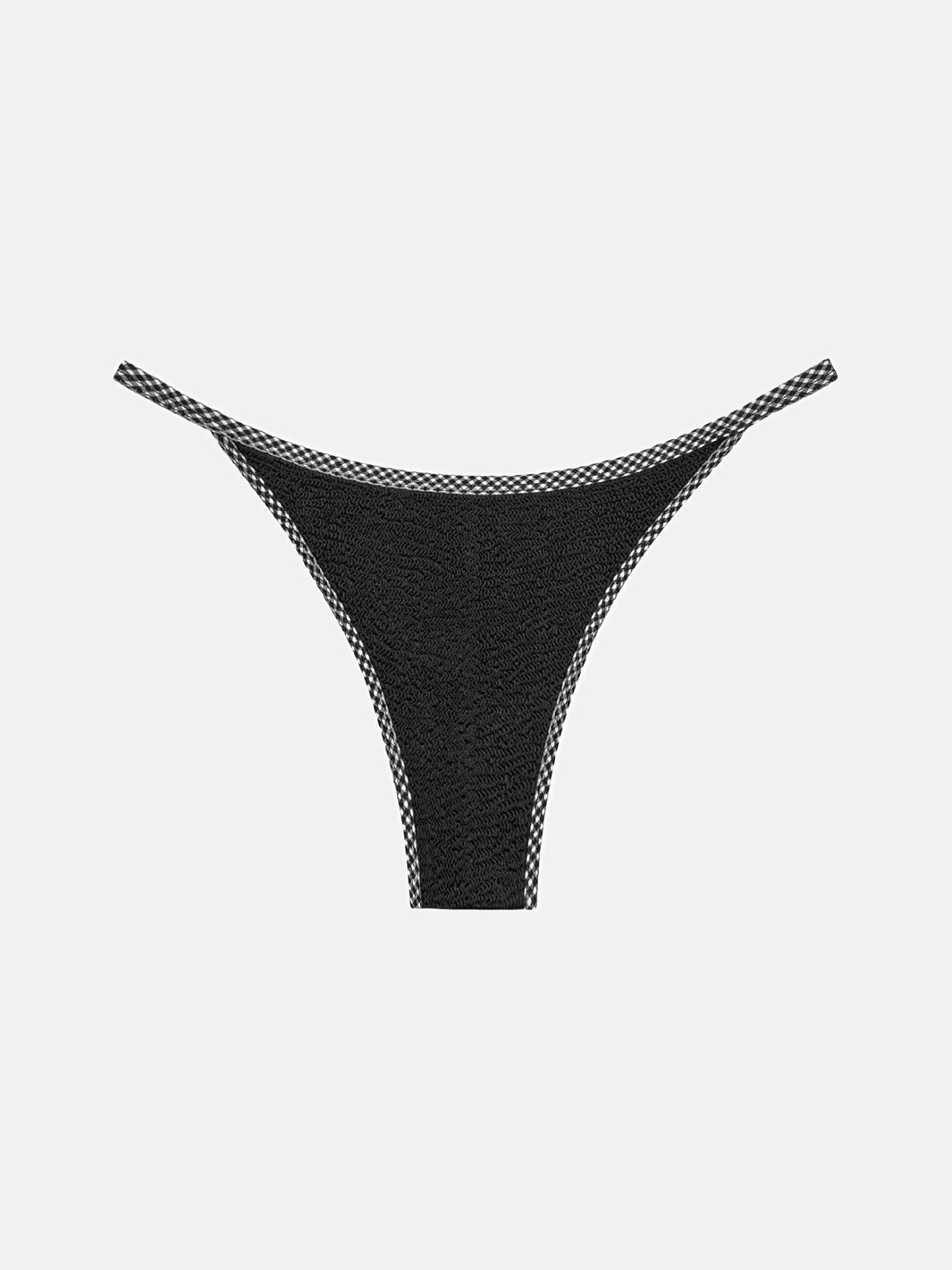 BALBOA BINDING BIKINI BOTTOM - BLACK GINGHAM