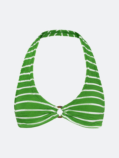 BALBOA HALTER BIKINI TOP - MATCHA STRIPED