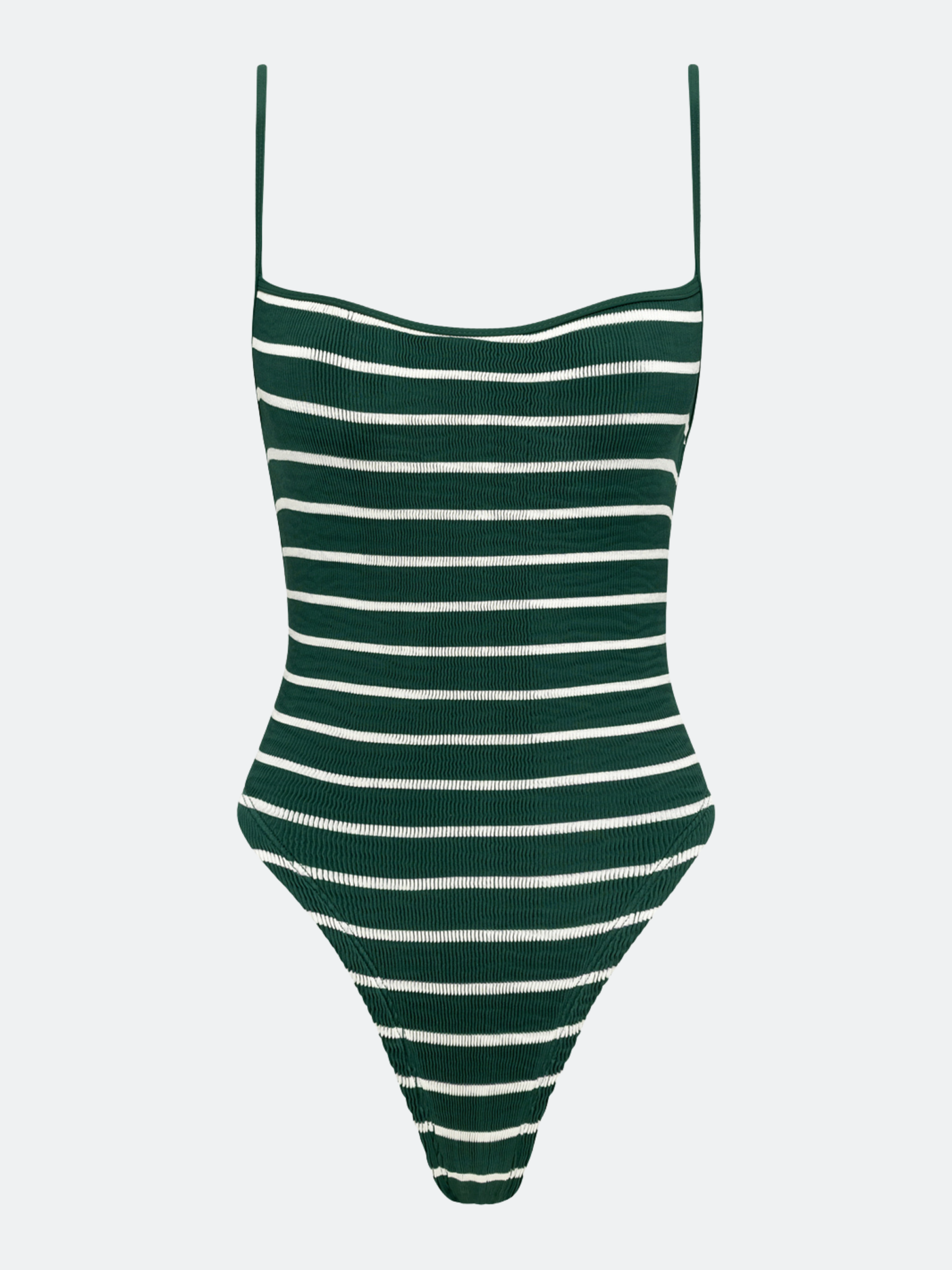 BALBOA THIN STRAP ONE PIECE - FOREST GREEN STRIPED